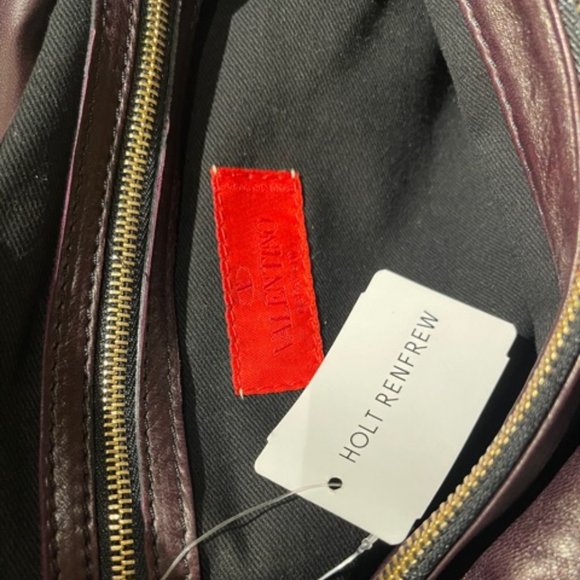 Valentino Garavani Purple/Black Python Slouchy “Nuage Bow” Purse - Picture 7 of 7